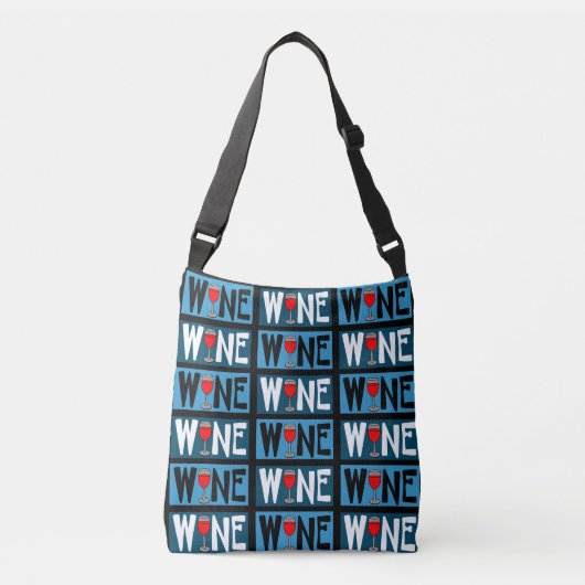Patroon rode wijn crossbody tas (Voorkant)