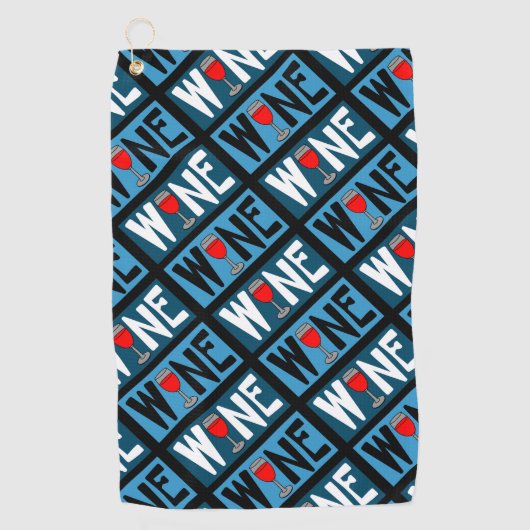 Patroon rode wijn golfhanddoek (Voorkant)