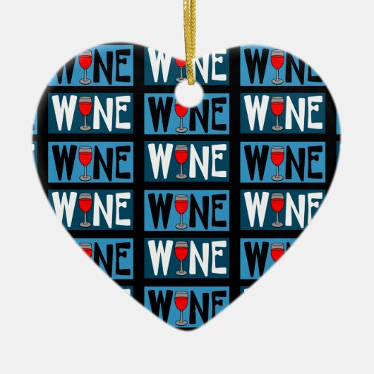 Patroon rode wijn keramisch ornament (Voorkant)