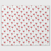 Patroon rode wijn op wit glas cadeaupapier (Vlak)