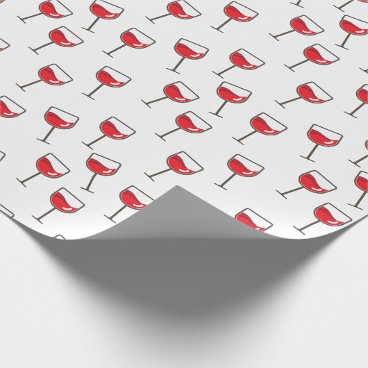 Patroon rode wijn op wit glas cadeaupapier (Hoek)