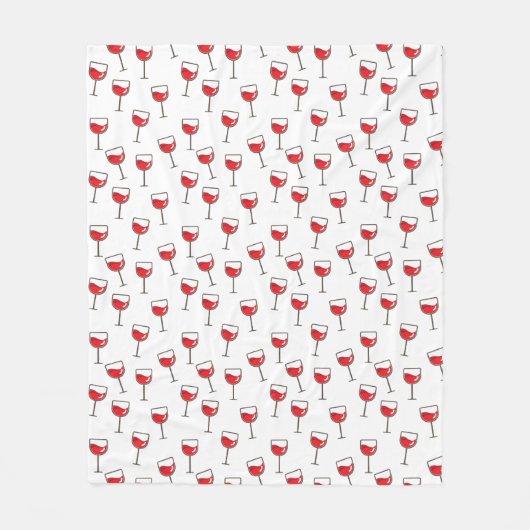 Patroon rode wijn op wit glas fleece deken (Voorkant)