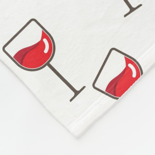 Patroon rode wijn op wit glas fleece deken (Hoek)