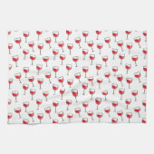 Patroon rode wijn op wit glas theedoek (Horizontaal)