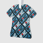 Patroon rode wijn ornament (voorkant)