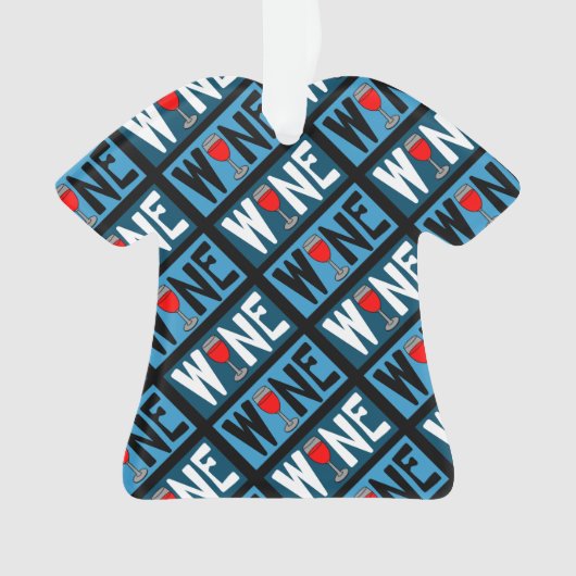 Patroon rode wijn ornament (voorkant)