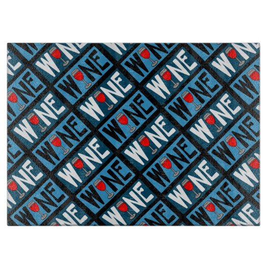 Patroon rode wijn snijplank (Voorkant)