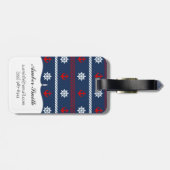 Patroon rode witte en blauwe oceaan bagagelabel (Achterkant horizontaal)