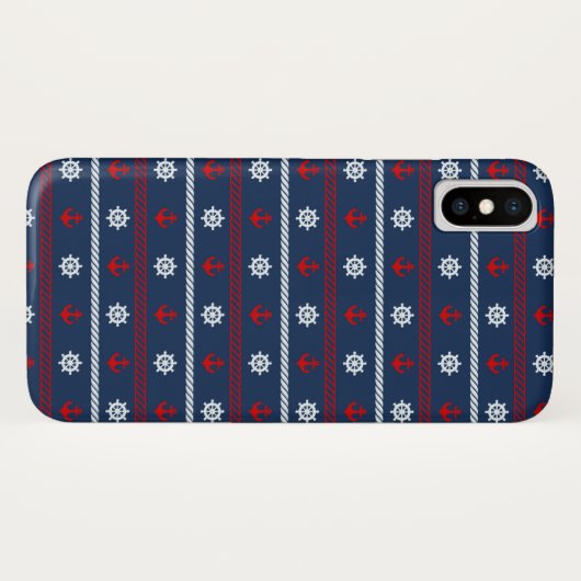 Patroon rode witte en blauwe oceaan Case-Mate iPhone case (Achterkant (horizontaal))