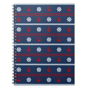 Patroon rode witte en blauwe oceaan notitieboek