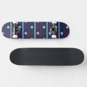 Patroon rode witte en blauwe oceaan skateboard (Horizontaal)