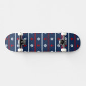 Patroon rode witte en blauwe oceaan skateboard (Horizontaal)
