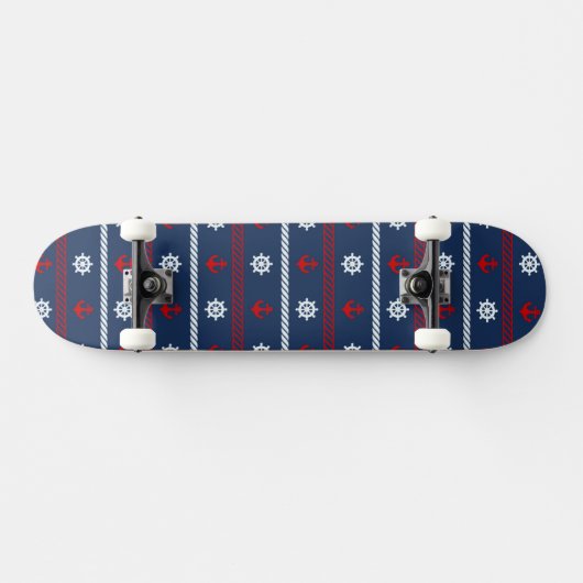Patroon rode witte en blauwe oceaan skateboard (Horizontaal)