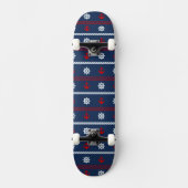 Patroon rode witte en blauwe oceaan skateboard (Voorkant)