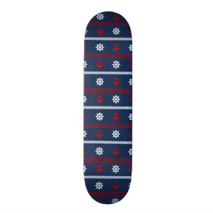 Patroon rode witte en blauwe oceaan skateboard