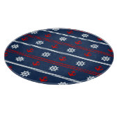 Patroon rode witte en blauwe oceaan snijplank (Hoek)