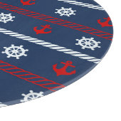 Patroon rode witte en blauwe oceaan snijplank (Hoek)