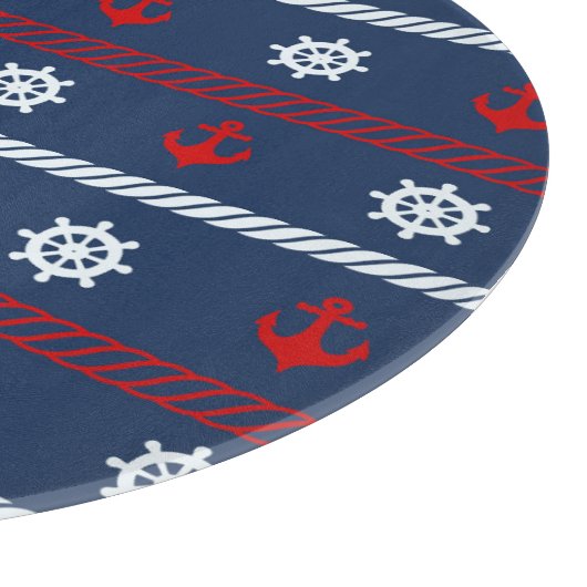 Patroon rode witte en blauwe oceaan snijplank (Hoek)