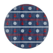 Patroon rode witte en blauwe oceaan snijplank (Voorkant)