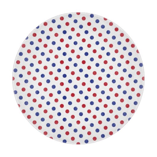 Patroon rode, witte en blauwe pokken snijplank (Voorkant)