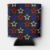 Patroon rode witte en blauwe sterren blikjeskoeler (Voorkant)