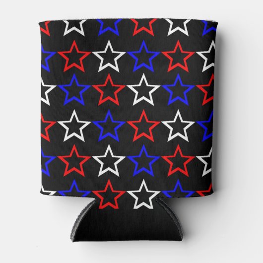 Patroon rode witte en blauwe sterren blikjeskoeler (Voorkant)