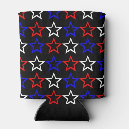 Patroon rode witte en blauwe sterren blikjeskoeler (Achterkant)