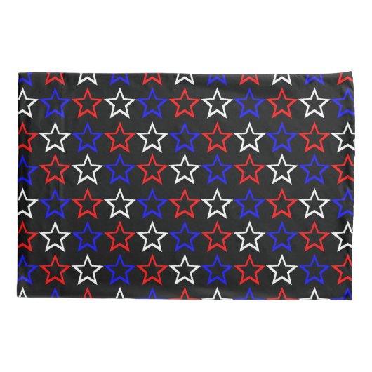 Patroon rode witte en blauwe sterren kussensloop (Achterkant)