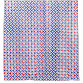 Patroon rode witte en blauwe Tegel Douchegordijn (Voorkant)