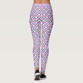 Patroon rode witte en blauwe Tegel Leggings (Achterkant)