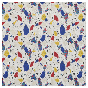 Patroon rode witte en blauwe Terrazzo Tile Stof