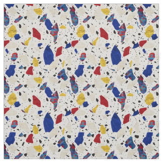 Patroon rode witte en blauwe Terrazzo Tile Stof