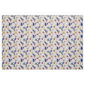 Patroon rode witte en blauwe Terrazzo Tile Stof (Fat Quarter)