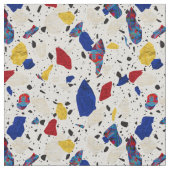 Patroon rode witte en blauwe Terrazzo Tile Stof (Close Up)