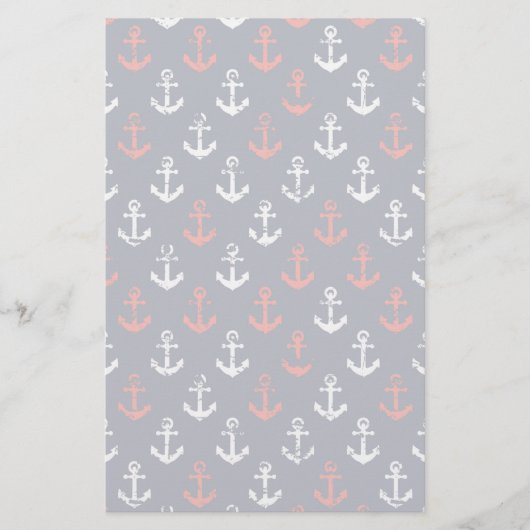 Patroon rode witte en blauwe zee briefpapier (Voorkant)