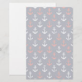 Patroon rode witte en blauwe zee briefpapier (Voorkant / Achterkant)