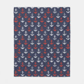 Patroon rode witte en blauwe zee fleece deken (Voorkant)