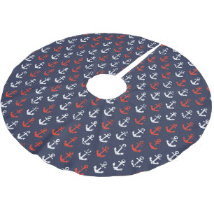Patroon rode witte en blauwe zee kerstboom rok