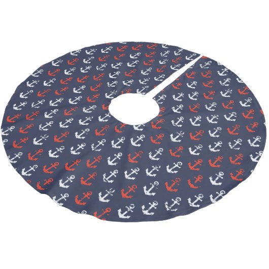 Patroon rode witte en blauwe zee kerstboom rok (Gekanteld)