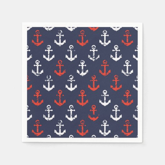 Patroon rode witte en blauwe zee servet (Voorkant)