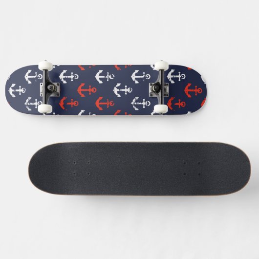 Patroon rode witte en blauwe zee skateboard (Horizontaal)