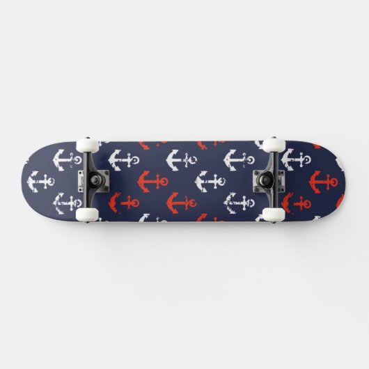 Patroon rode witte en blauwe zee skateboard (Horizontaal)