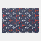 Patroon rode witte en blauwe zee theedoek (Horizontaal)