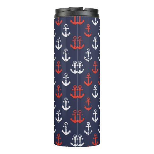 Patroon rode witte en blauwe zee thermosbeker (Achterkant)