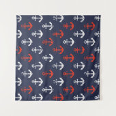 Patroon rode witte en blauwe zee wandkleed (Voorkant)