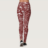 Patroon rode witte Oceaan | Dolphin Waves Shell Cr Leggings (Achterkant)