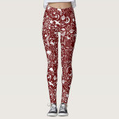 Patroon rode witte Oceaan | Dolphin Waves Shell Cr Leggings (Voorkant)