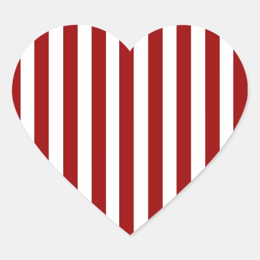 Patroon rode witte strepen hart sticker (Voorkant)