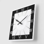  Patroon Romeinse cijfers Zwarte achtergrond Vierkante Klok (Hoek)