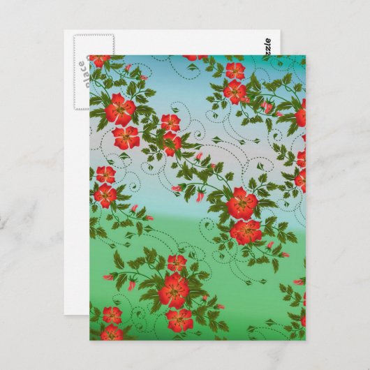 Patroon rood en groen ventilator briefkaart (Voorkant / Achterkant)